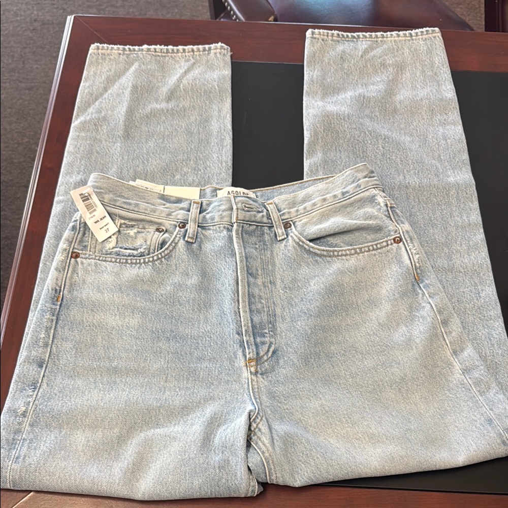Agolde Blue Boyfriend Jeans Light Wash Relaxed Fit
